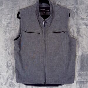 Kenneth Cole Mens M Gray Zip Front Vest Techwear Style Hong Kong Y2K Vintage